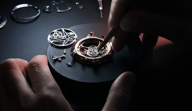 Roger dubuis watch being serviced